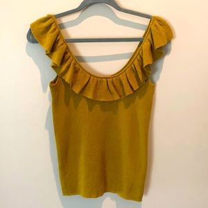 Beautiful mustard color ruffle top